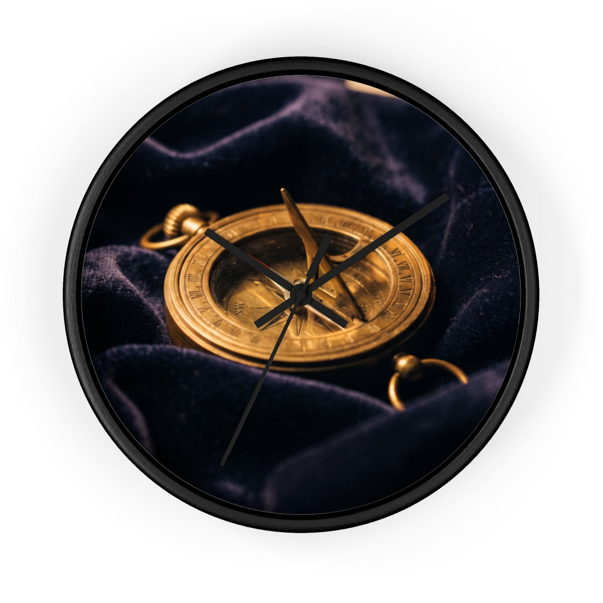Vintage Brass Sundial Compass Wall Clock