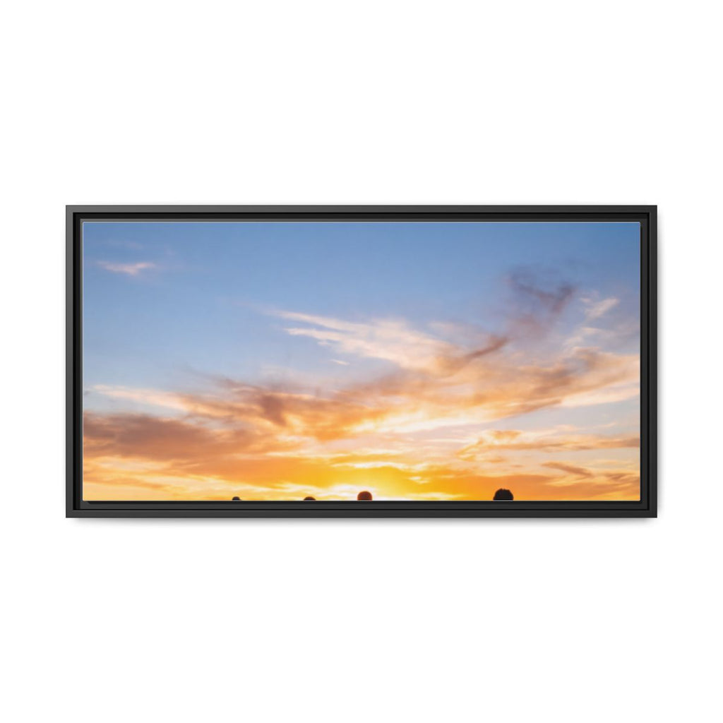 Framed Matte Canvas - Radiant Sunset Art — Black / 1.25"