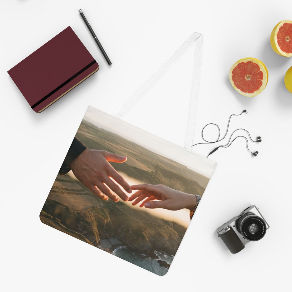 Shoulder Tote Bag - The Infinite Touch | Ethereal Coastal......