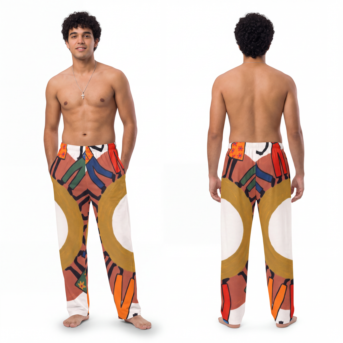 Men's Pajama Pants - Unity Mandala Folk Art | Echovira...