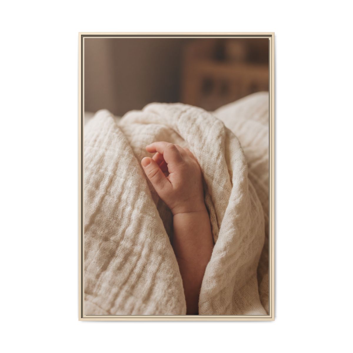 Framed Matte Canvas - Tender Newborn Hand (8×10, 9×12... |...