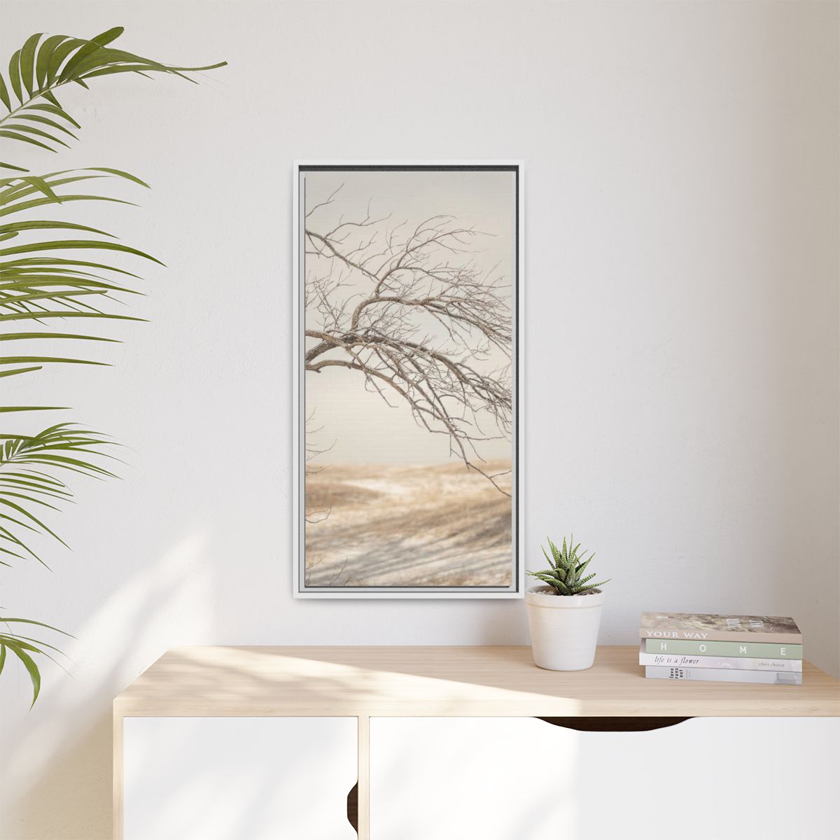 Matte Canvas, Framed - Winter Branch Solitude Landscape —......