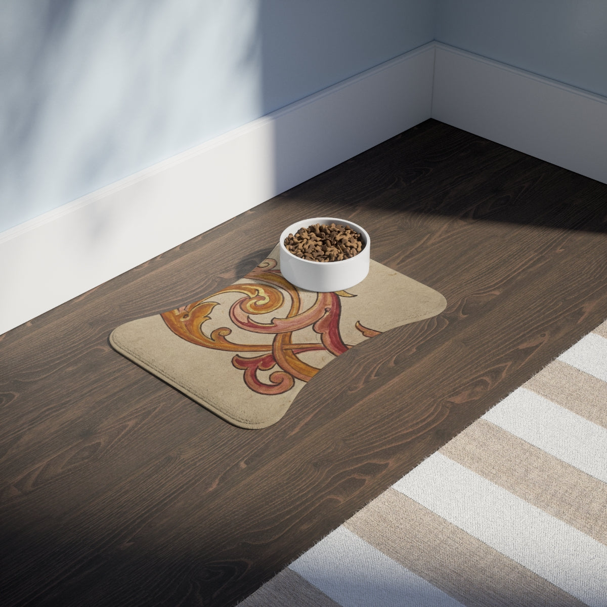 Pet Feeding Mat - Illuminated Scrollwork | Echovira Gallery