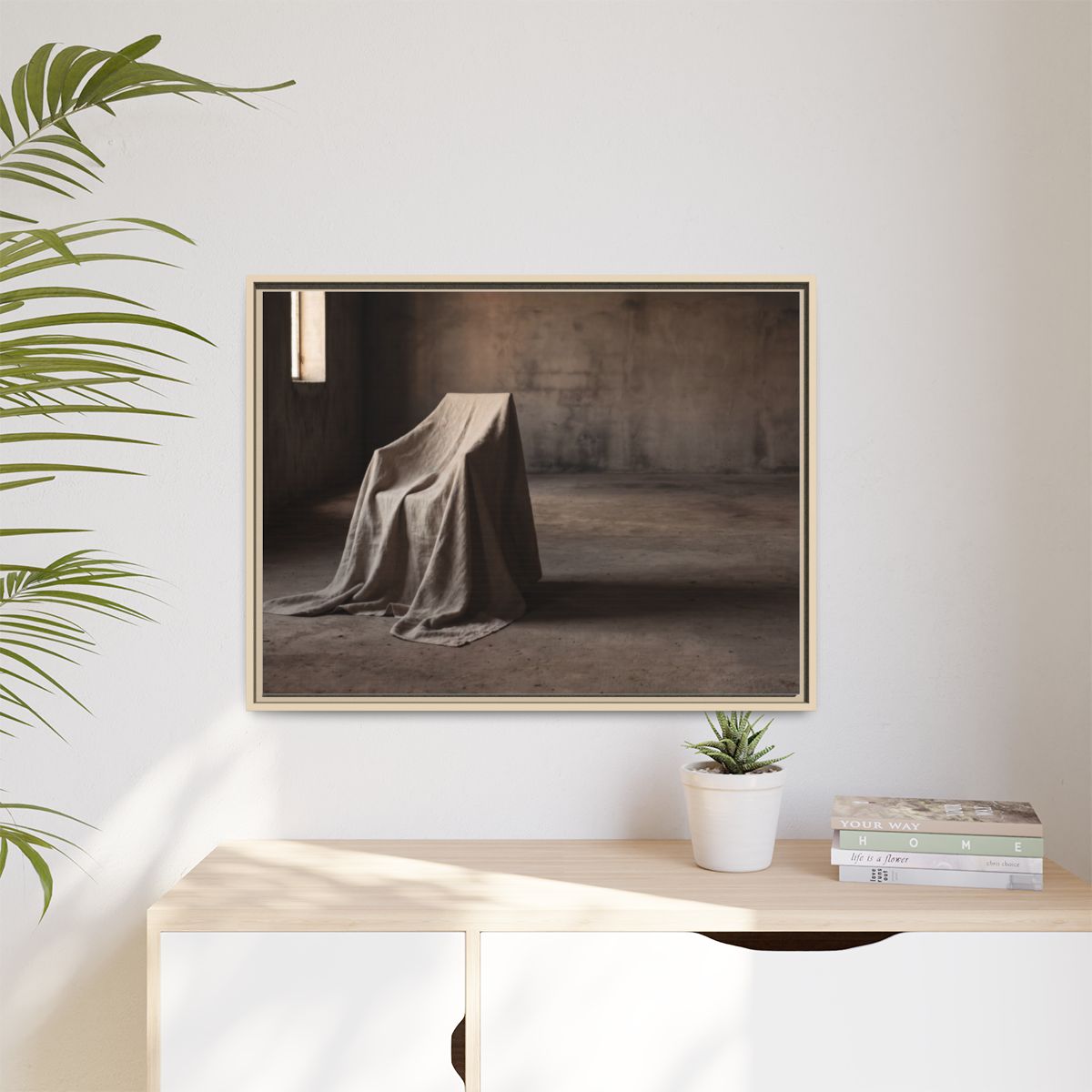 Matte Canvas, Framed - Draped Silence Still Life Art... |...