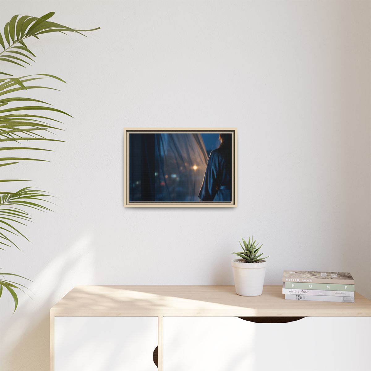 Matte Canvas, Framed - Nocturnal Solitude Silhouette —... |...