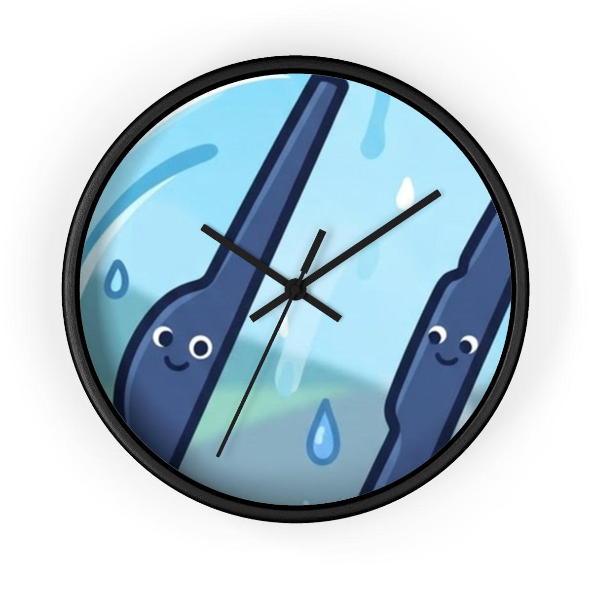 Wall Clock - Cheerful Rainy Bus Wipers | Echovira Gallery