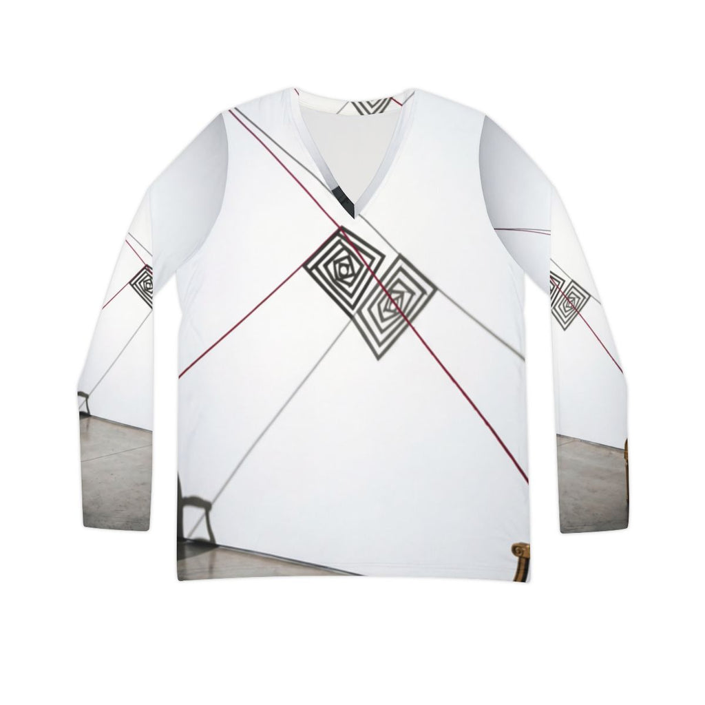 Geometric Art Women's Long Sleeve V-Neck Shirt