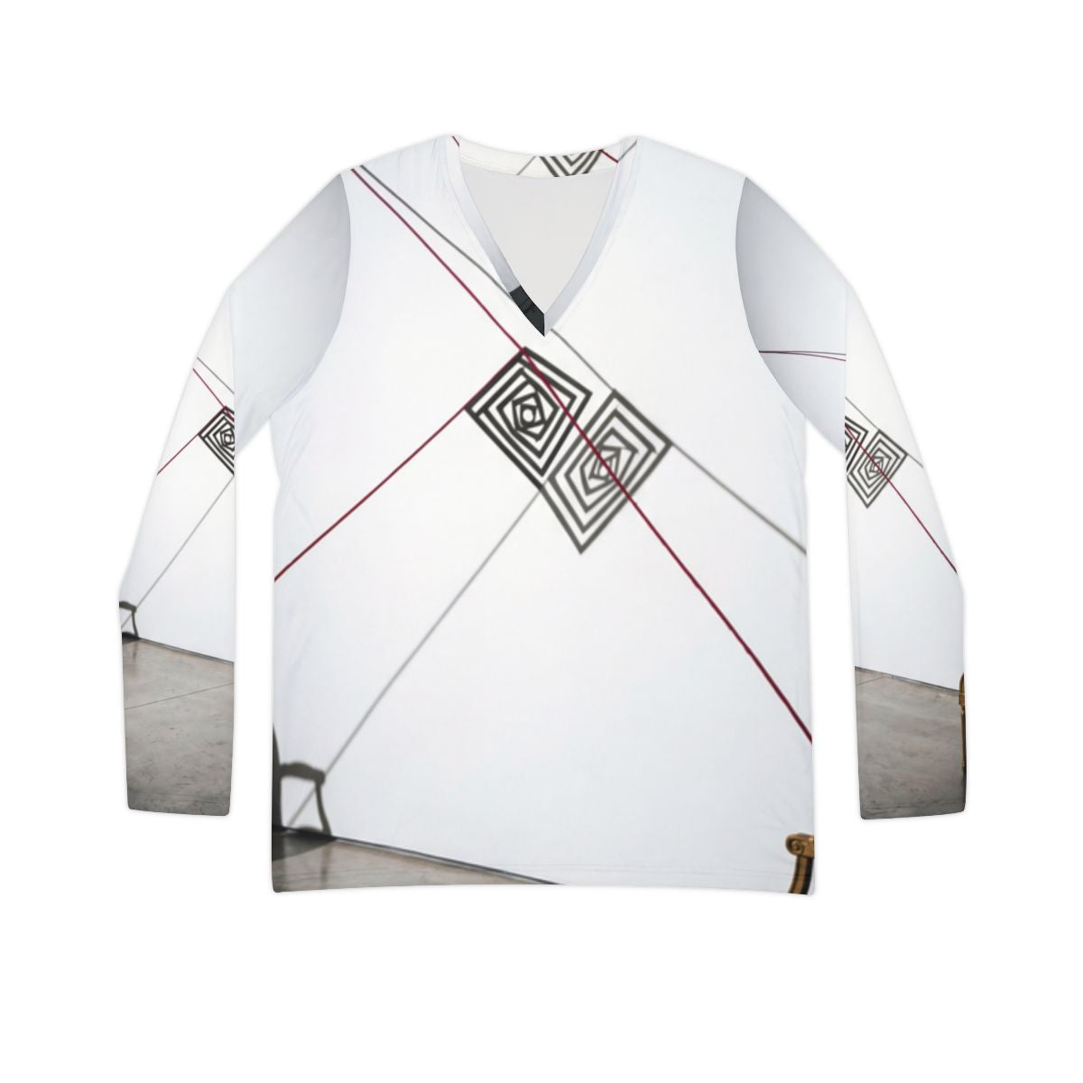 Geometric Art Women's Long Sleeve V-Neck Shirt