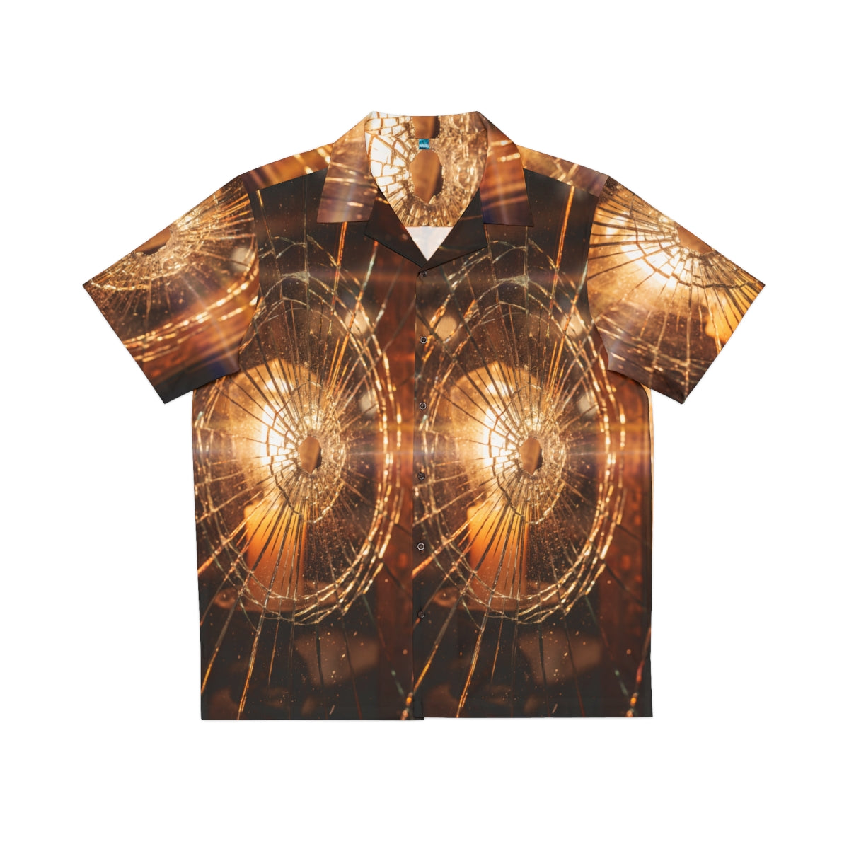 Men's Hawaiian Shirt - Fractured Amber Light Art | Echovira...