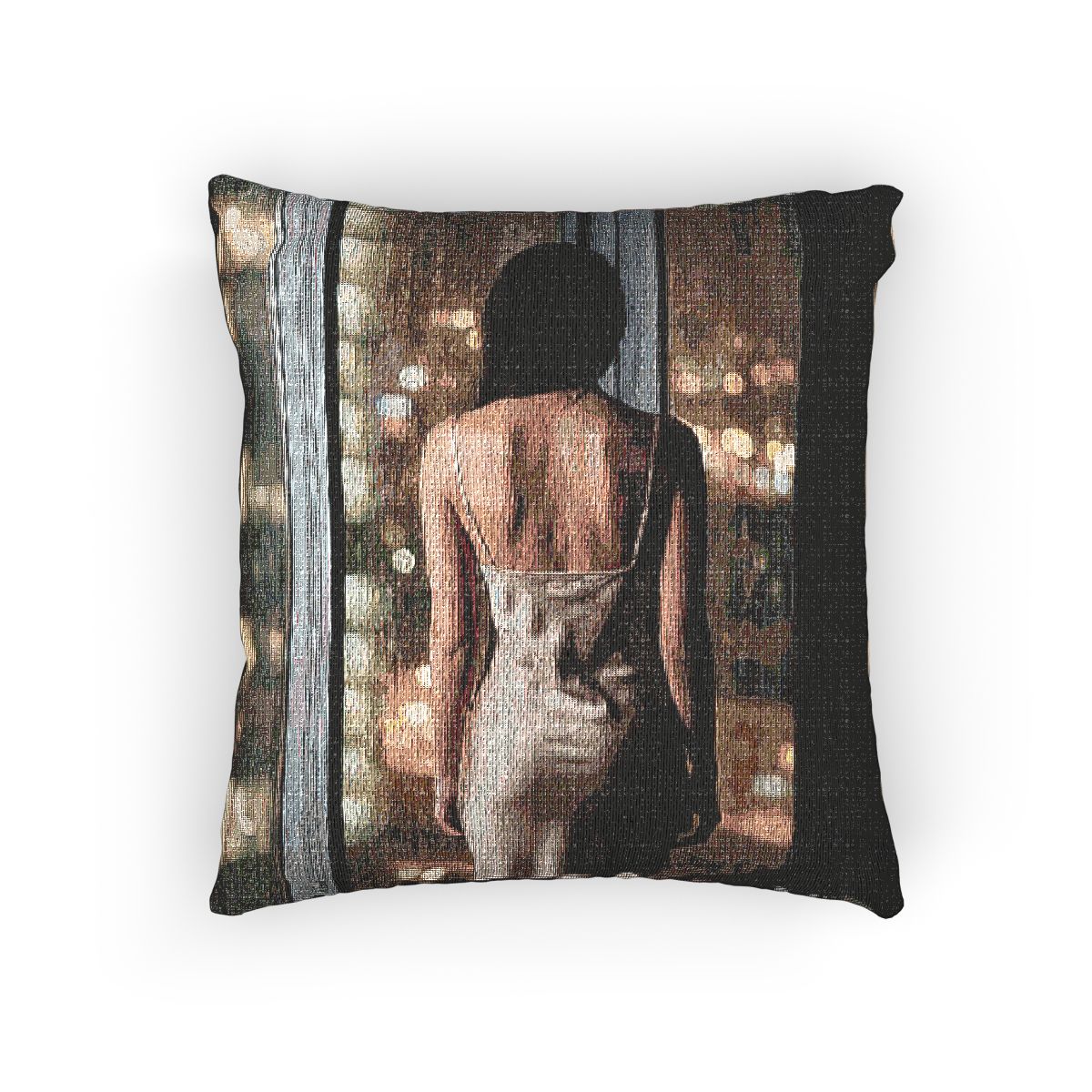 Woven Pillow - City Rain Solitude | Echovira Gallery