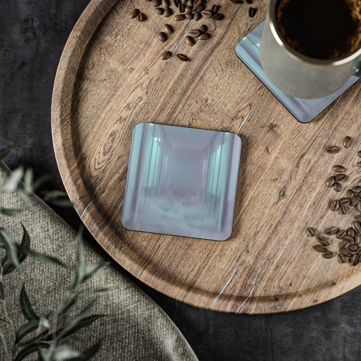 Coasters - Liminal Corridor Fog Art Print (1 & 4 pcs) |...