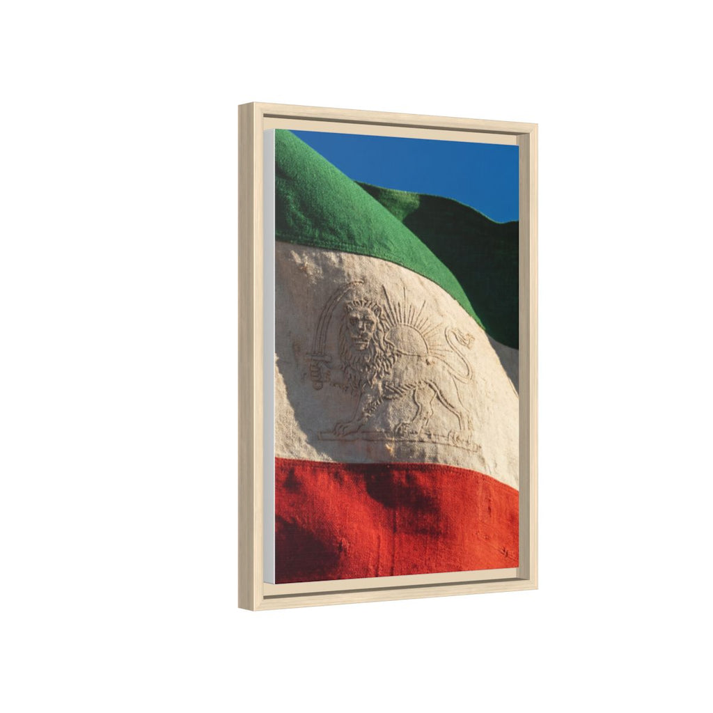Framed Canvas Art - Distressed Flag — Natural / 1.25"