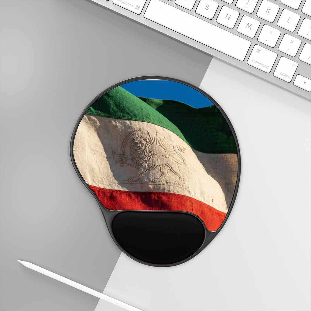 Mouse Pad With Wrist Rest - Vintage Persian Lion and Sun......