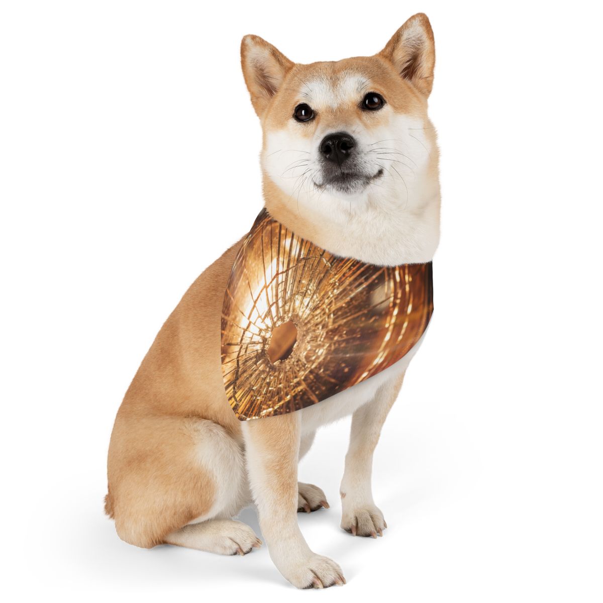 Pet Bandana Collar - Cinematic Amber Shatter Wall Art |...
