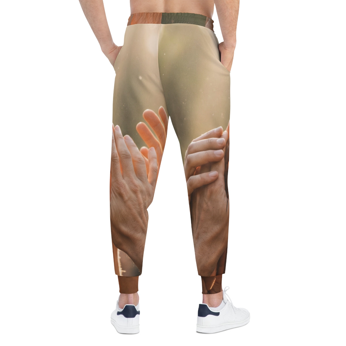 Men's Athletic Joggers - Golden Rays of Unity Wall Art |...