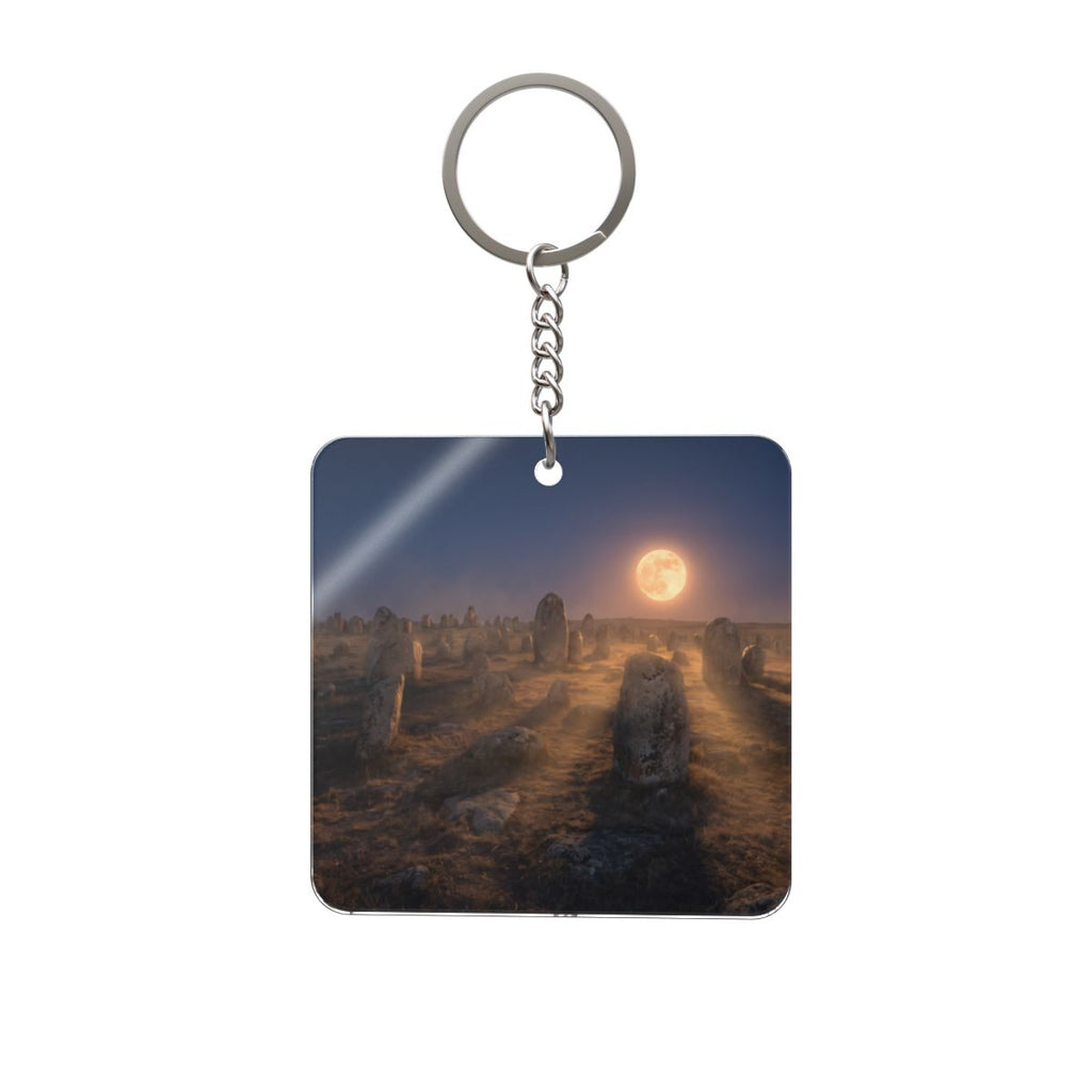 Square Keychain - Mystic Megalith Pocket Charm | Echovira...