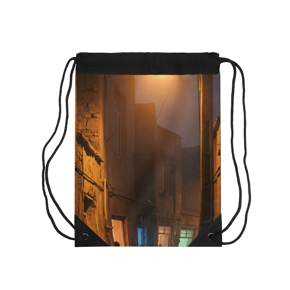 Drawstring Bag - Shadowed Alleyway Mystery Art Print |...