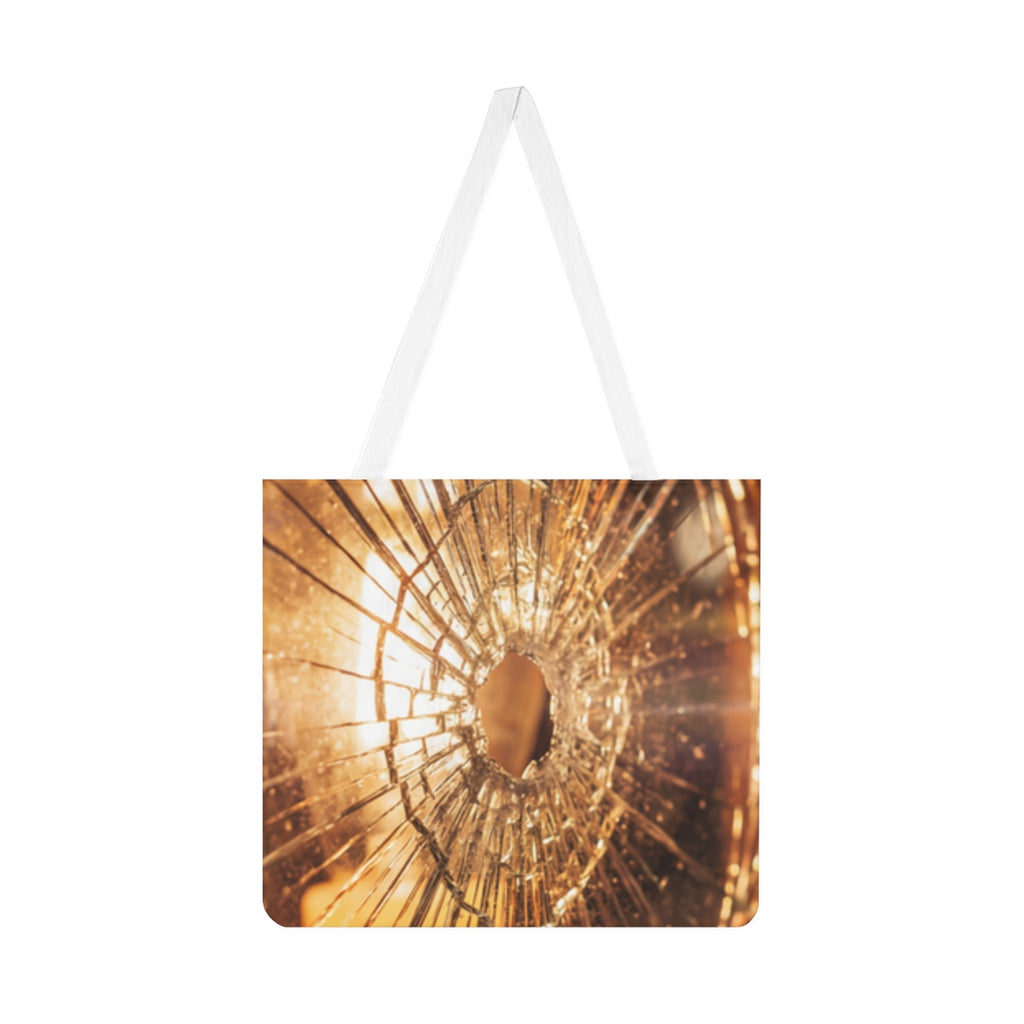 Shoulder Tote Bag - Broken Glass Warm Amber Glow Art |...