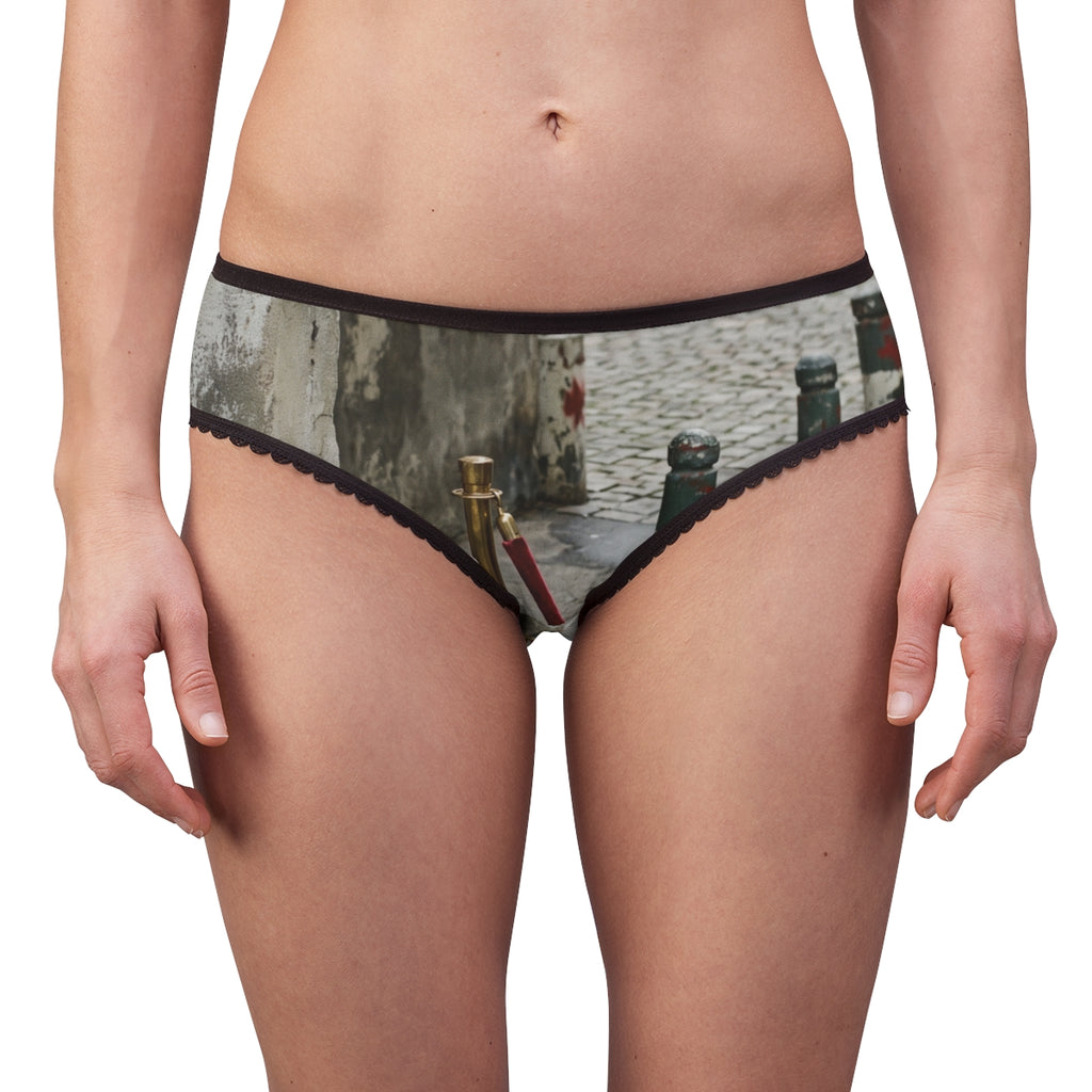 Women's Briefs with Urban Street Courtyard Art