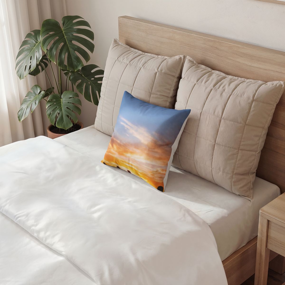Poly Velvet Pillow - Sunset Mountain | Echovira Gallery
