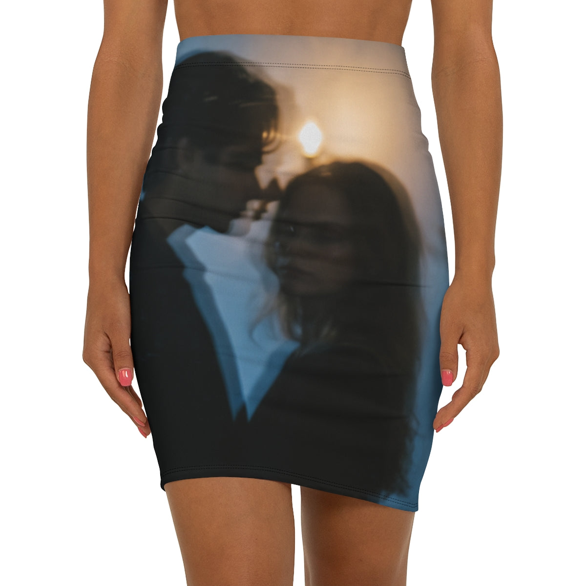 Women's Mid-Waist Pencil Skirt - Midnight Reflections Skirt...