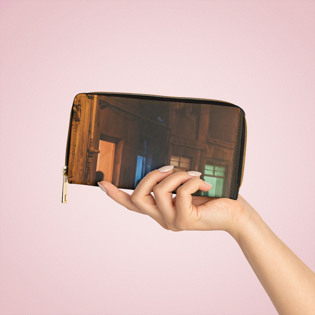 Zipper Wallet - Shadowed Alleyway Mystery Art Print |...