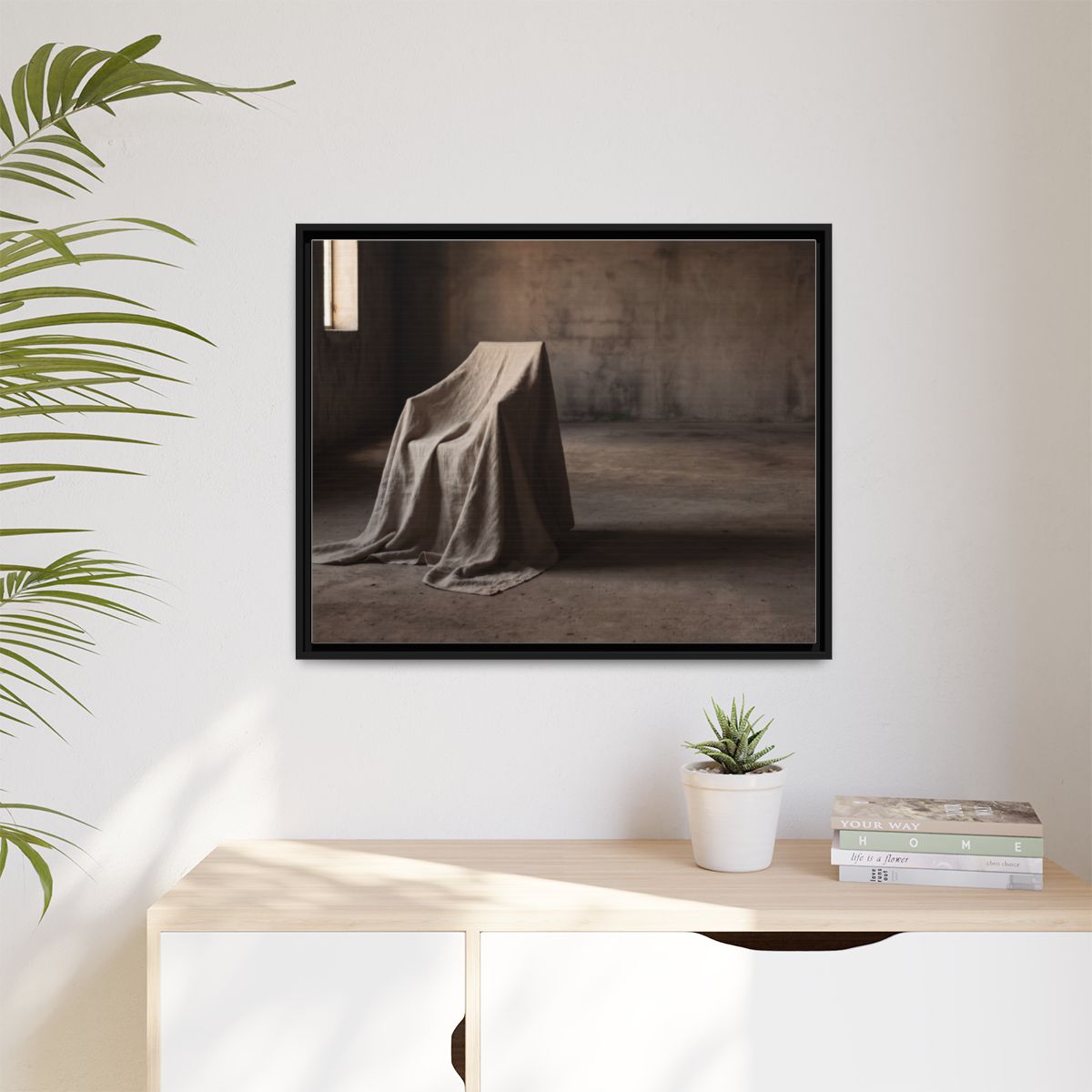 Matte Canvas, Framed - Draped Silence Still Life Art... |...