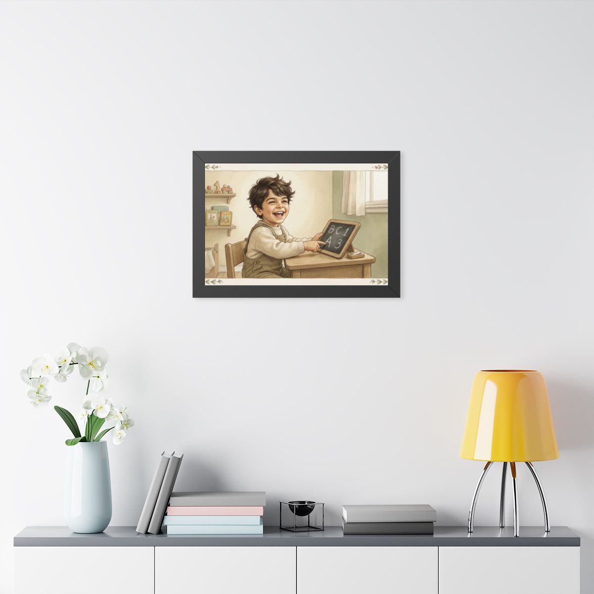 Framed Horizontal Poster - Little Scholar — Black (14×11......