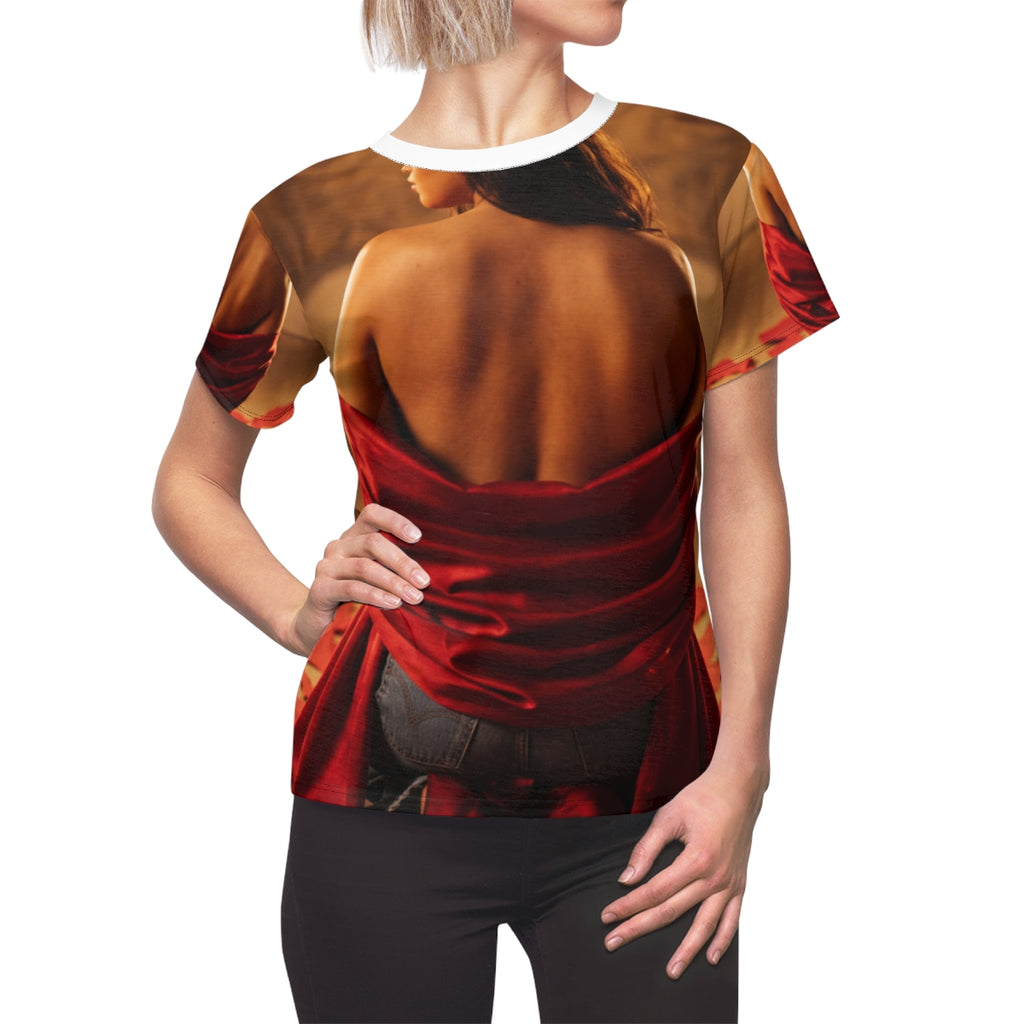 Women's Cut & Sew Tee - Crimson Reverie Top | Echovira...
