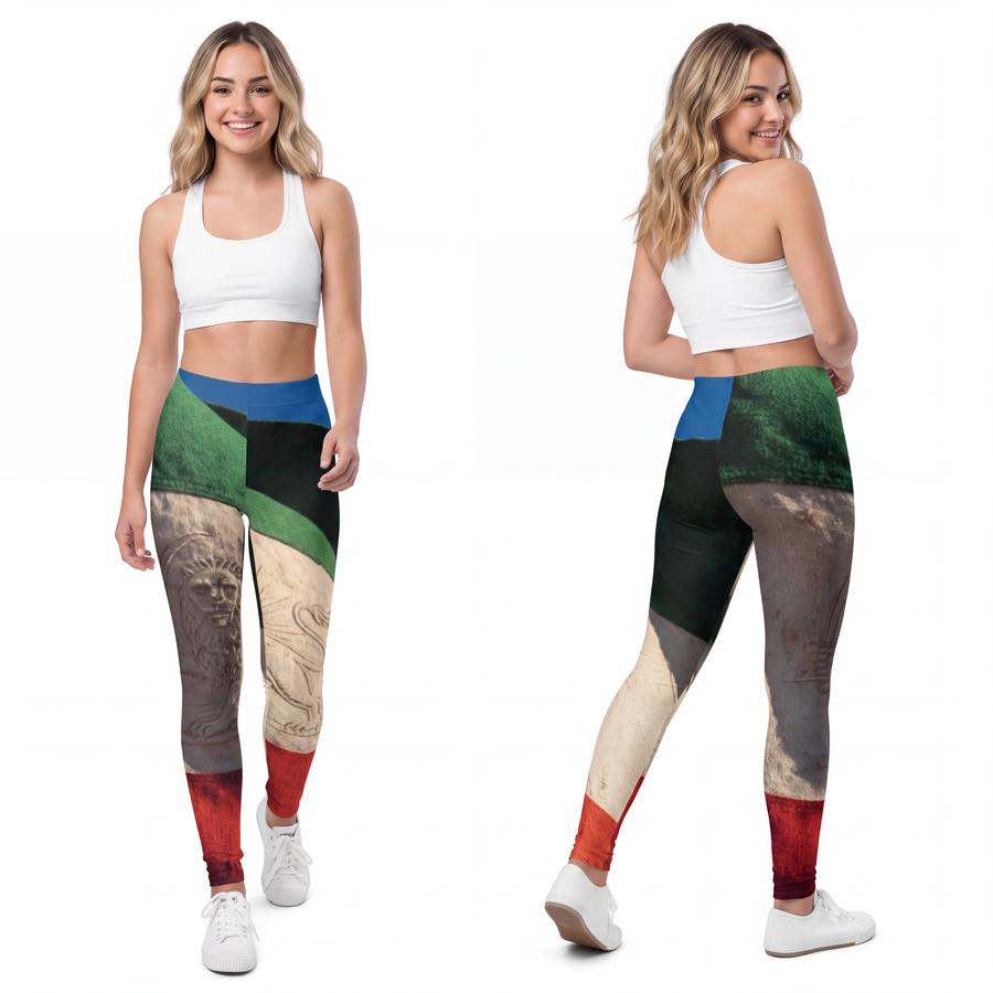 Youth Leggings - Vintage Persian Lion and Sun Flag Art