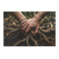 Area Rugs with Forest Roots and Hands Art