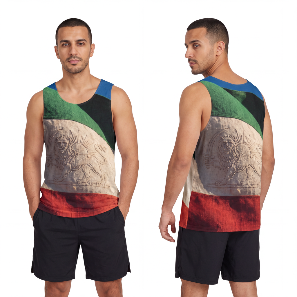 Men's Tank - Vintage Persian Lion and Sun Flag Art |...