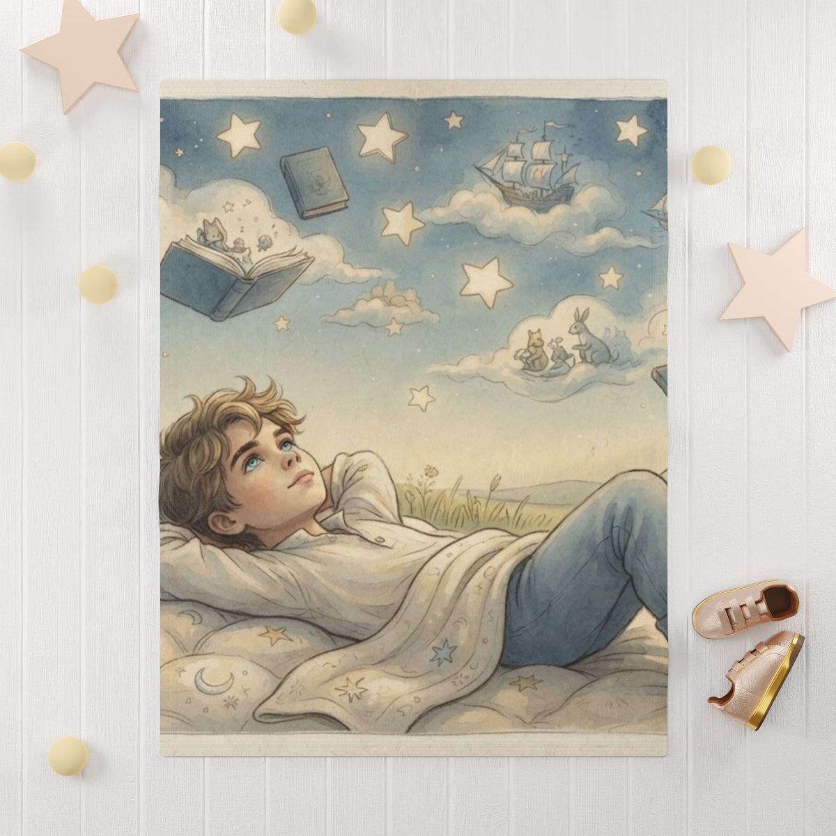 Soft Fleece Baby Blanket - Starlit Dreams | Echovira Gallery