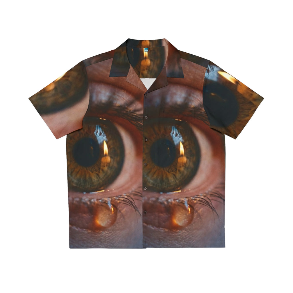 Men's Hawaiian Shirt - Amber Iris Reflection Fine Art Print...