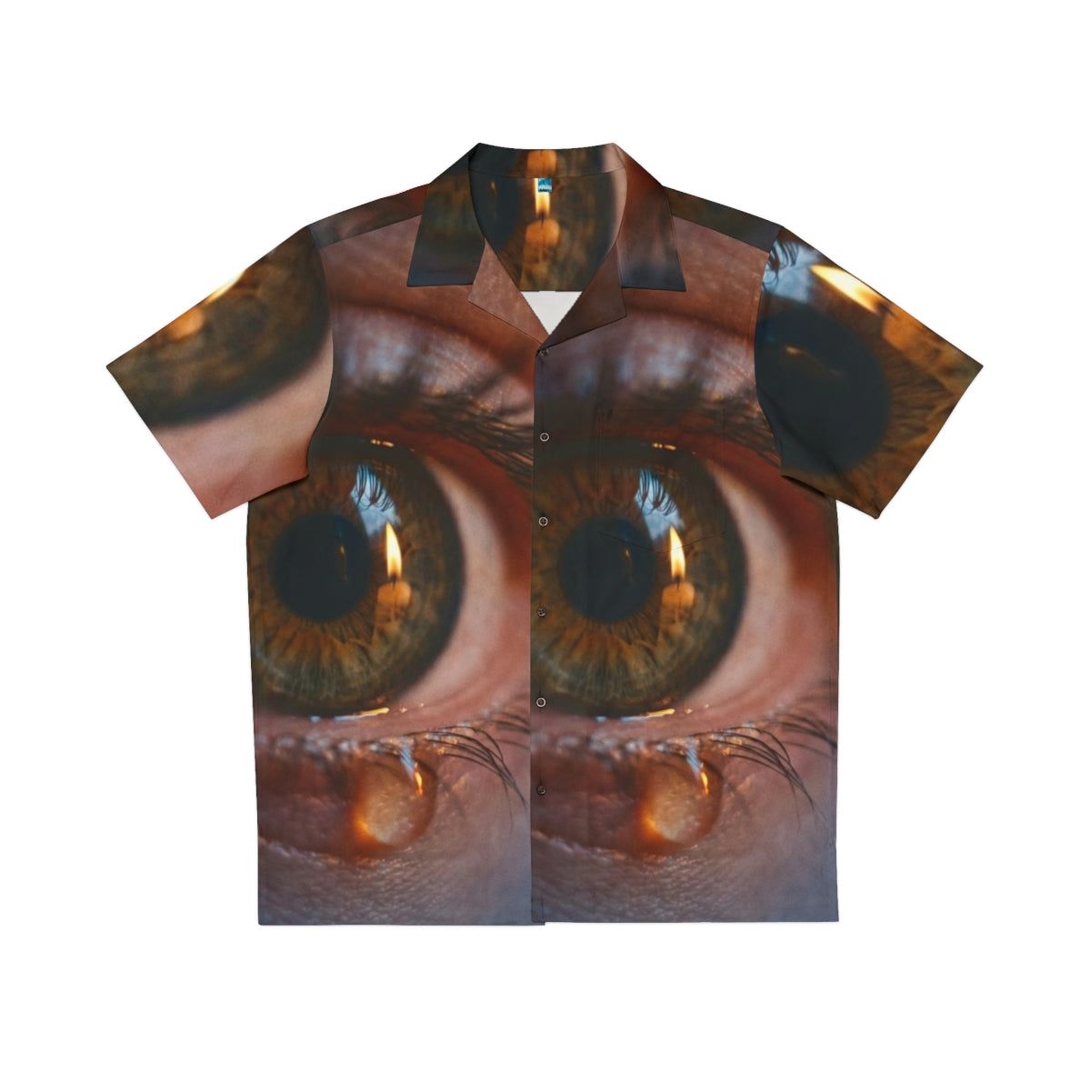 Men's Hawaiian Shirt - Amber Iris Reflection Fine Art Print...