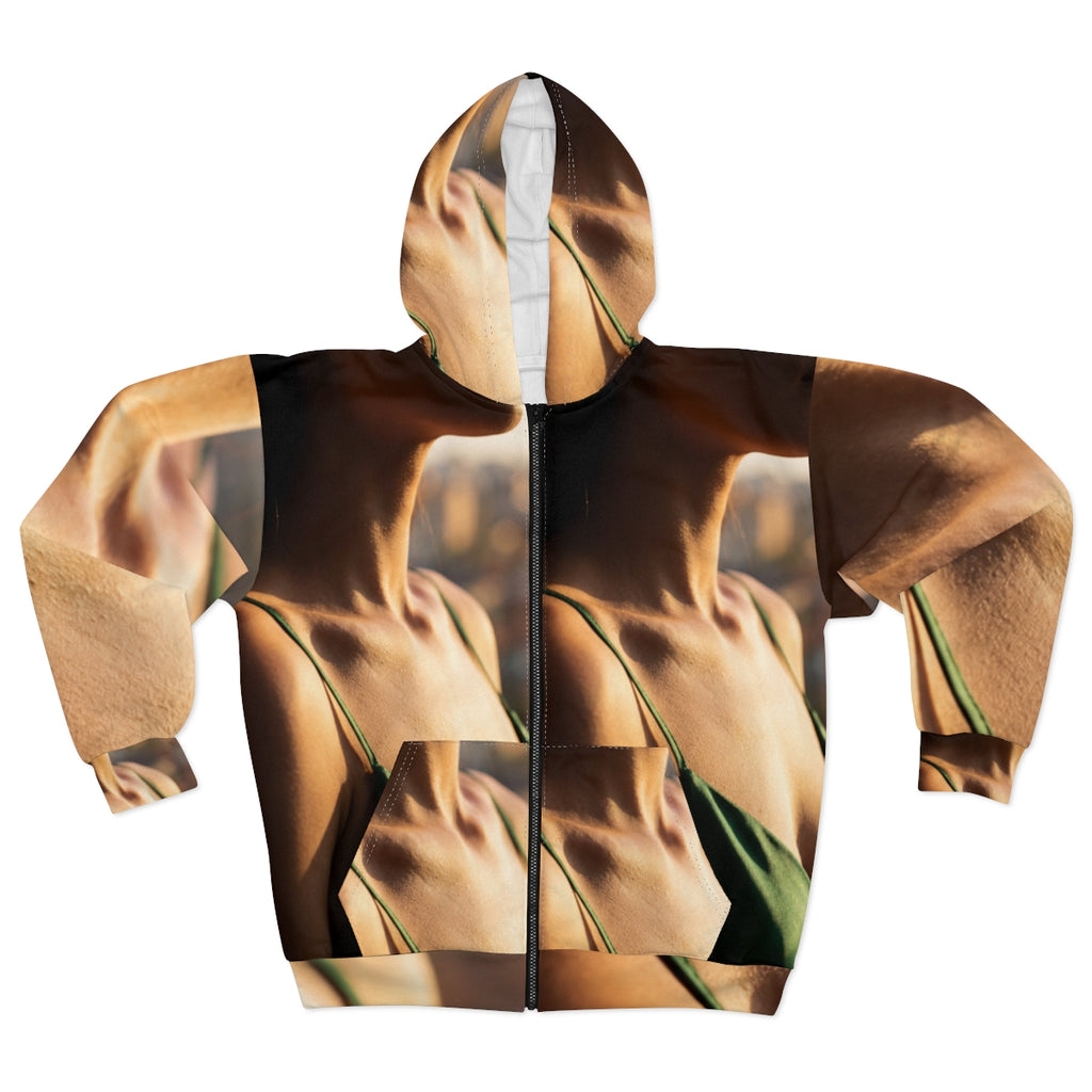 Golden Hour Zip Hoodie - Emerald Sunkissed Layer | Echovira...