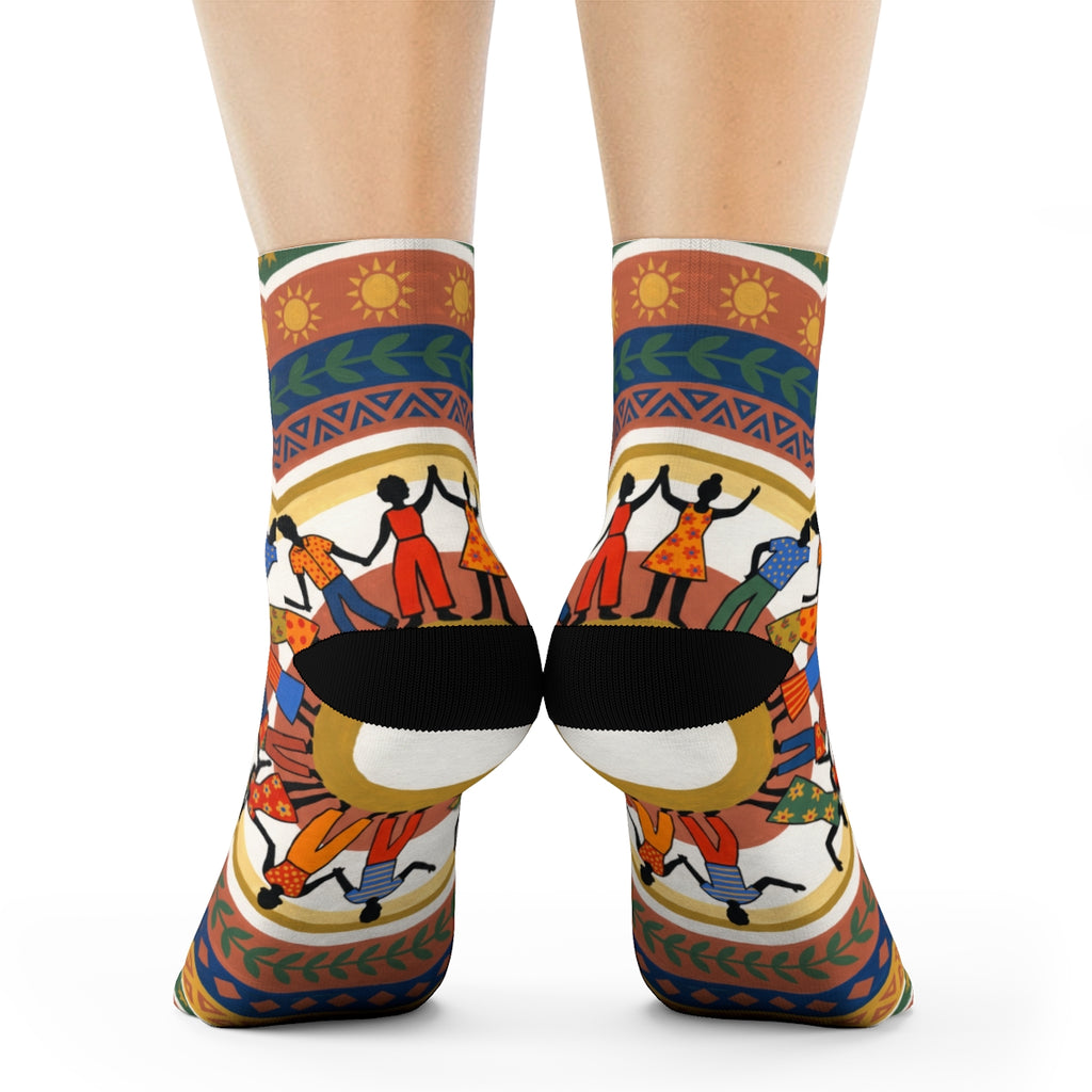 Crew Socks - Unity Mandala Folk Art | Echovira Gallery