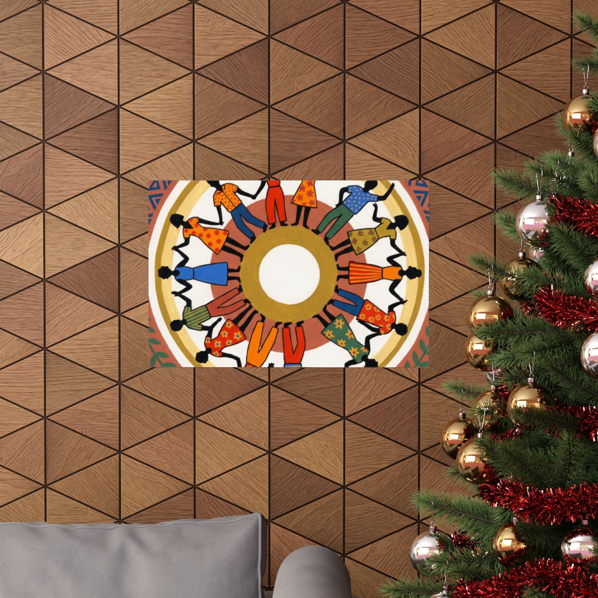 Matte Horizontal Poster - Unity Mandala Folk Art (10×8 &......