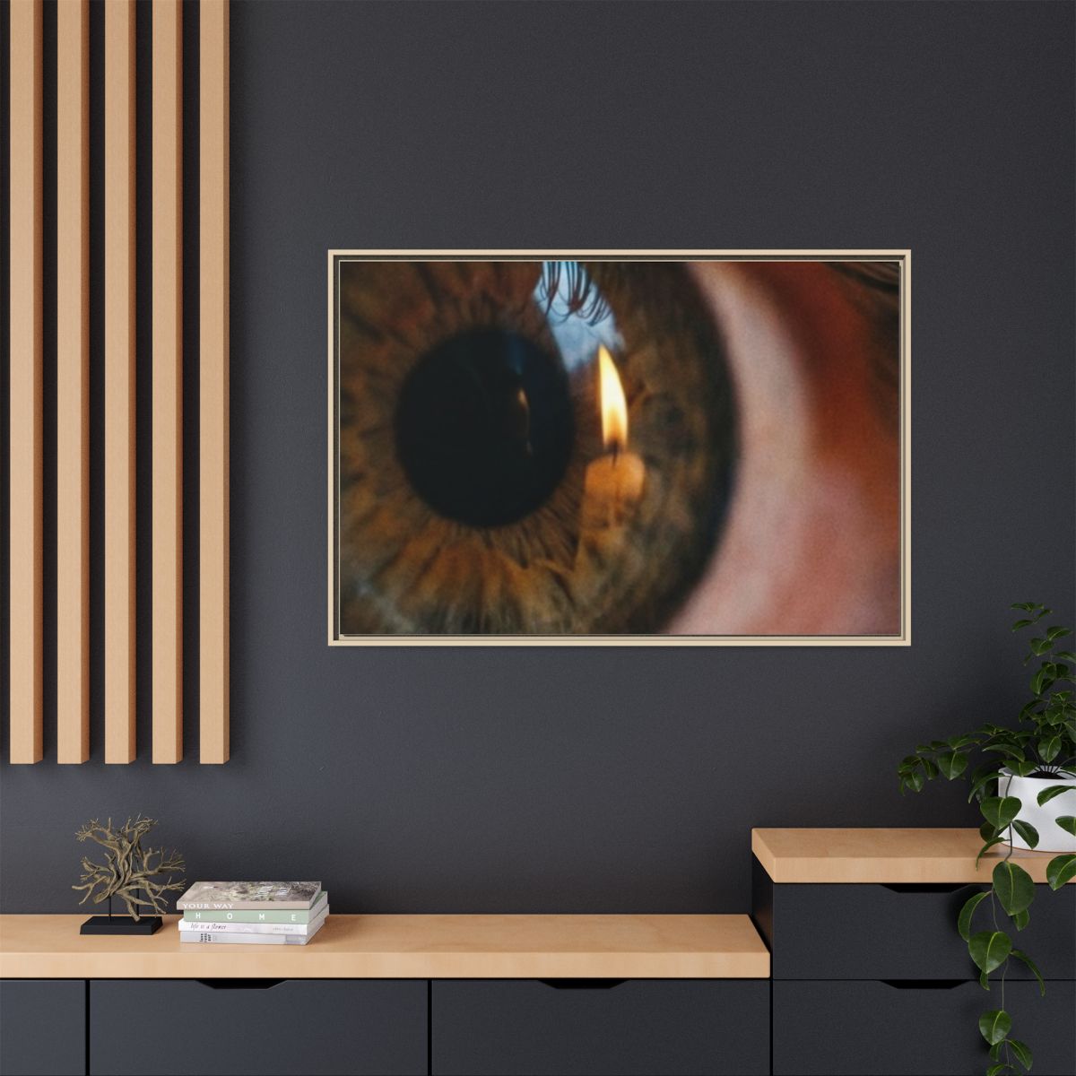 Matte Canvas, Framed - Amber Iris Reflection Fine Art Print...