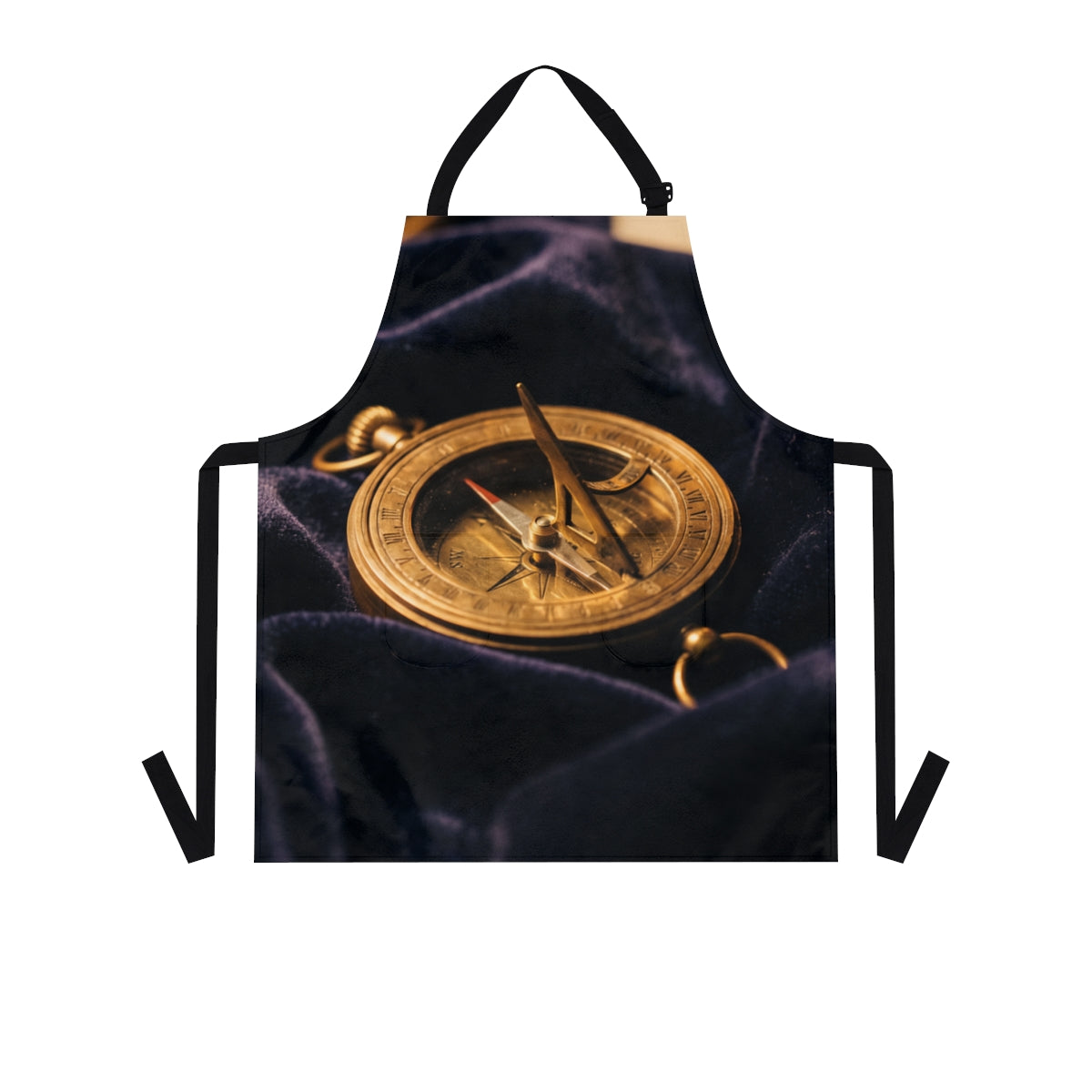 Vintage Brass Sundial Compass Kitchen Apron