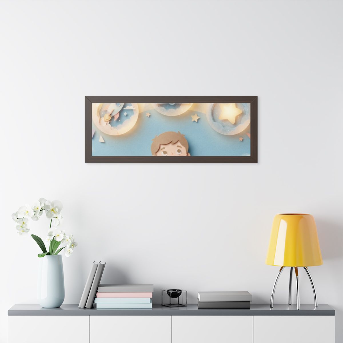 Framed Horizontal Poster - Sky Wonder — Walnut (14×11... |...