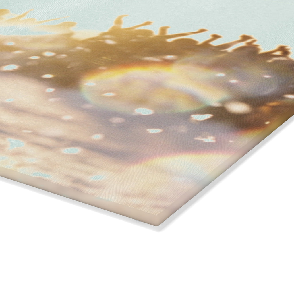 Golden Hour Crowd Glass Cutting Board