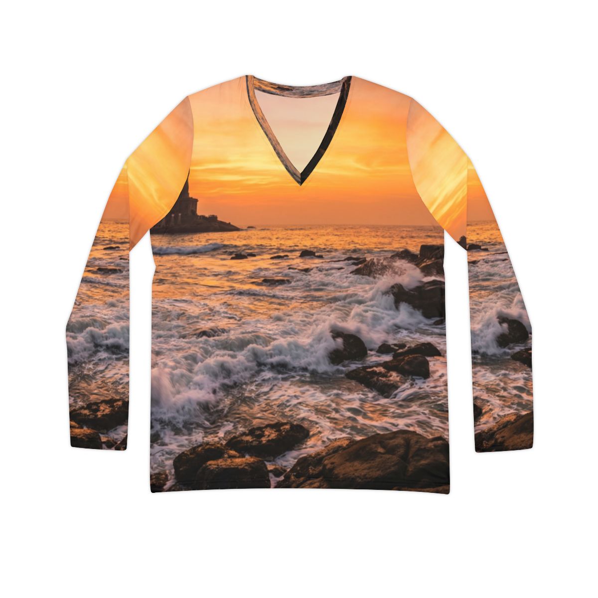 Women's V-neck Shirt - Golden Horizon