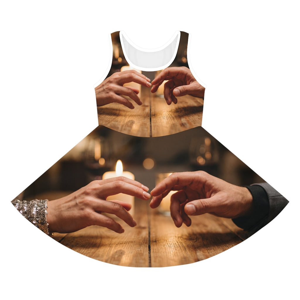 Girls' Sleeveless Sundress with Candlelit Hands Art