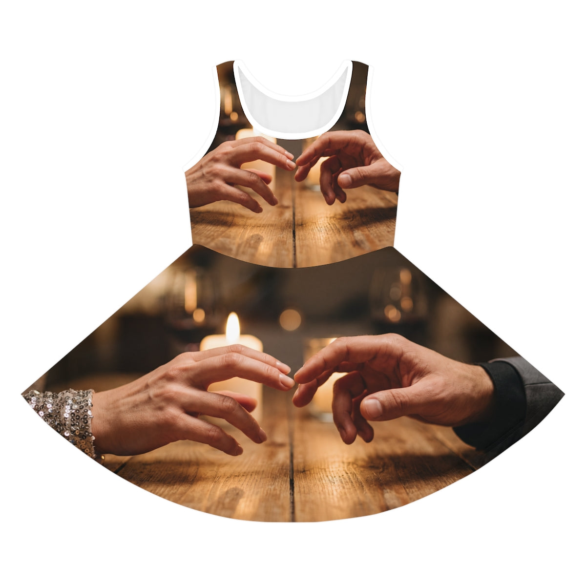 Girls' Sleeveless Sundress with Candlelit Hands Art