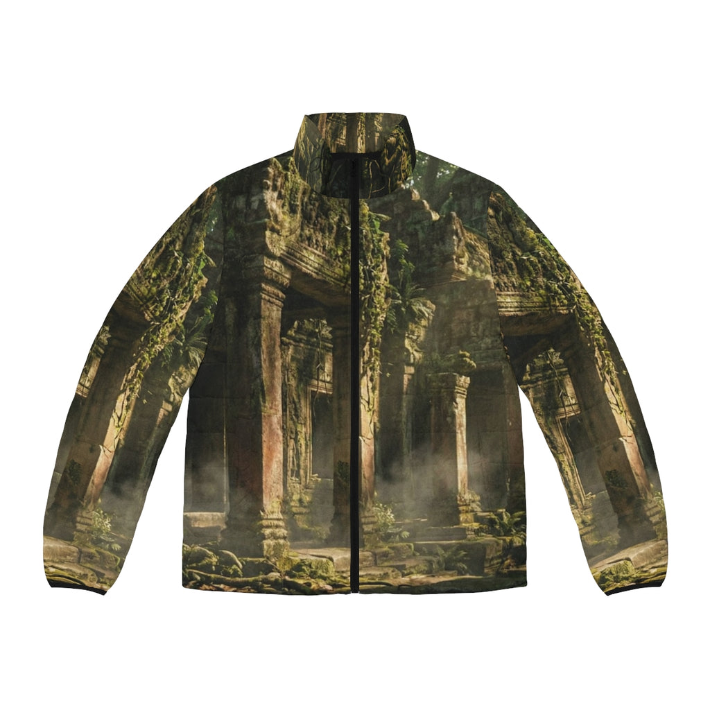 Men's Puffer Jacket - Forest Temple | Echovira Gallery