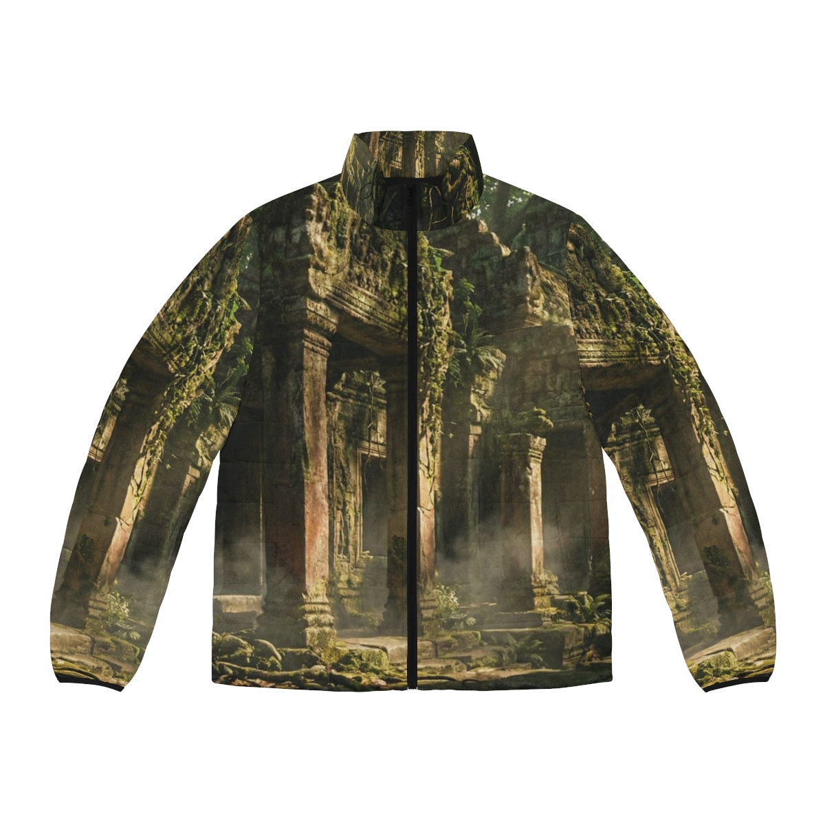 Men's Puffer Jacket - Forest Temple | Echovira Gallery