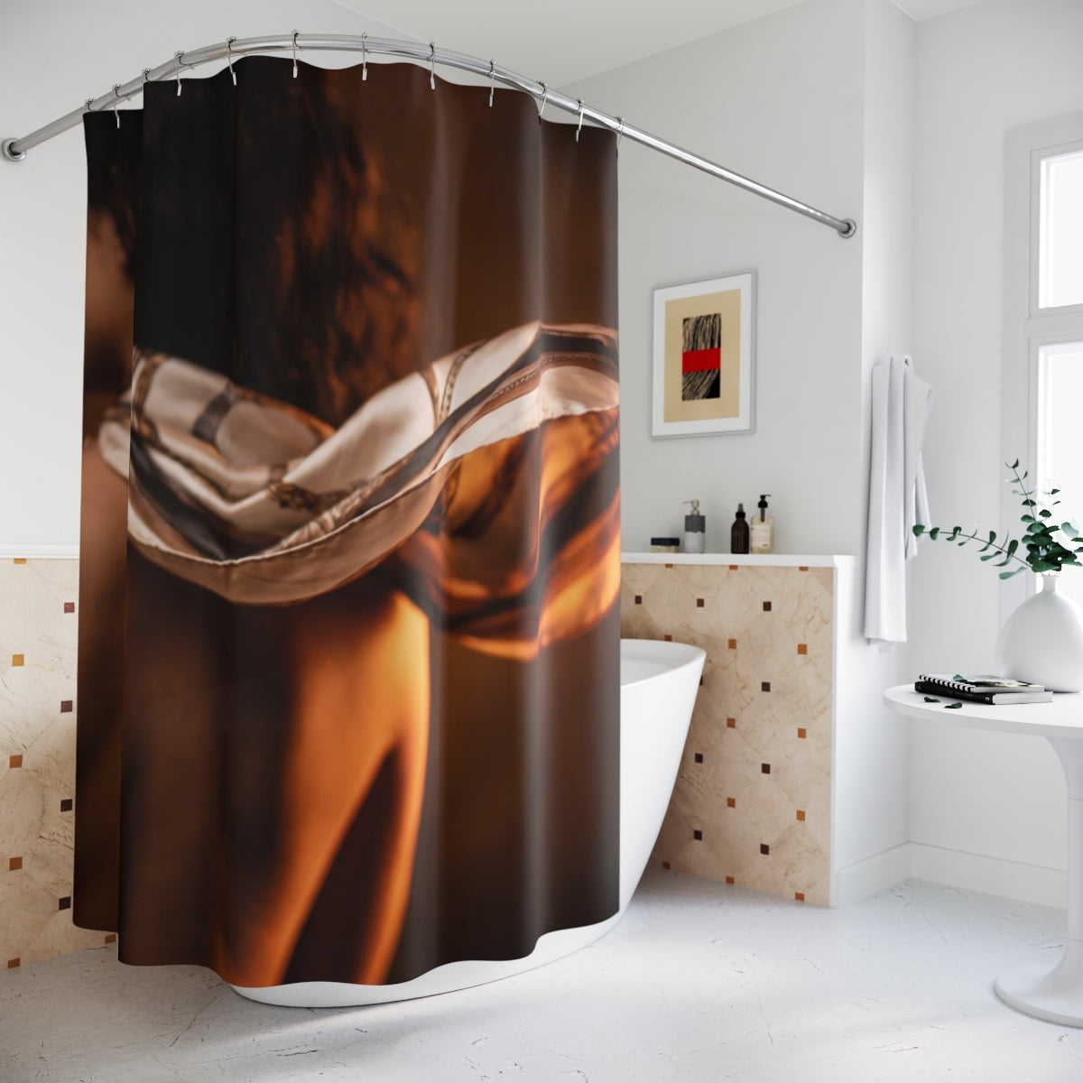 Shower Curtain - Amber Silk Sanctuary | Echovira Gallery