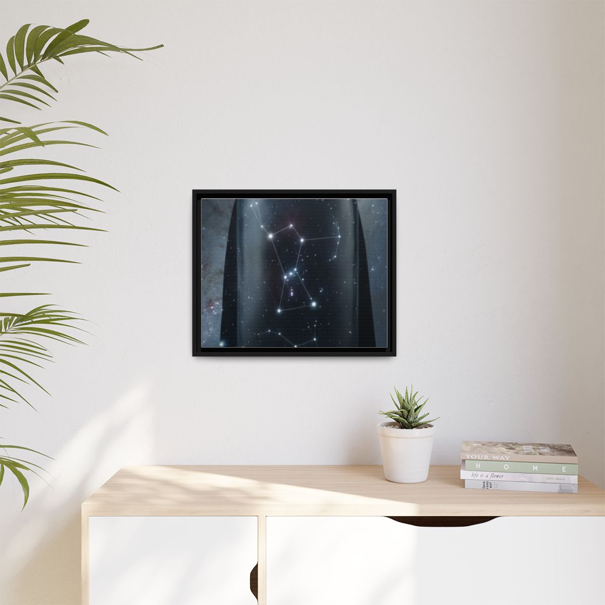 Matte Canvas, Framed - Cosmic Sentinel Orion Constellation...
