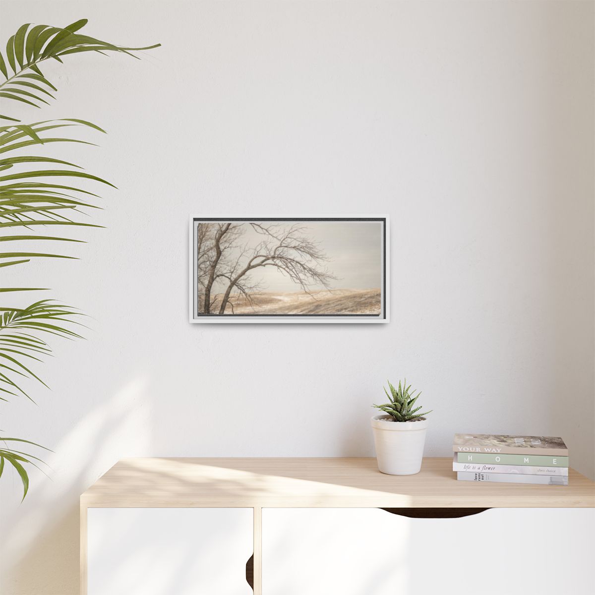 Matte Canvas, Framed - Winter Branch Solitude Landscape —......